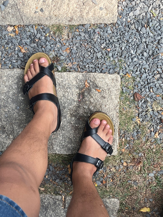 Oliver Cross Strap Black Sandal (PRE-ORDER)